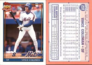 Vince Coleman 1991 Topps Traded #23T Card Mets FREE SHIP *AutographDen* - Picture 1 of 1