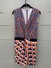 Diane Von Furstenber Holleen Silk Faux Wrap Dress Sz 8 Multicolor Abstract Print
