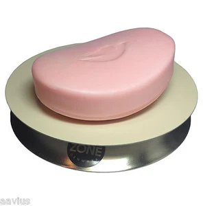 ZONE Polished Stainless Steel Designer Circle Soap Dish Holder for Bath Kitchen - Picture 1 of 5