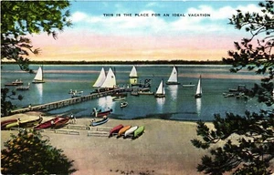Ideal Vacation Place - Greetings From Land O' Lakes, Wisconsin Unposted Postcard - Picture 1 of 2