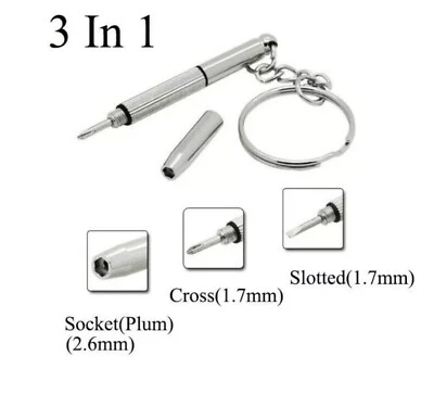 KRS 2×Schraubenzieher 3 Funktionen Schraubenzieher Schraubendreher für Brille Uhr