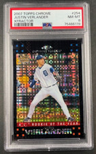 2007 Topps Chrome - Justin Verlander #254 Detroit Tigers - RC Xfractor PSA 8