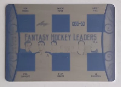2019-20 Leaf ITG Used Printing Plate Black 1/1 Fantasy Hockey Leaders 1968-69 - Image 1 of 2