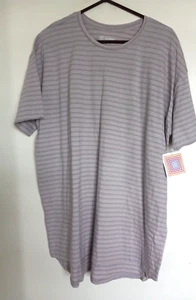 Top túnica Lularoe Patrick para mujer color topo rayas manga corta alto bajo 3XL NUEVO - Imagen 1 de 3
