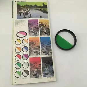 EARLY HOYA 55mm HALF-COLOR GREEN SCREW IN FILTER, WITH CASE & BOX MADE IN JAPAN - Picture 1 of 5