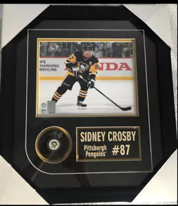 Sidney Crosby Autographed Puck Framed w/ 8x10 Photo - BRAND NEW! - Picture 1 of 12