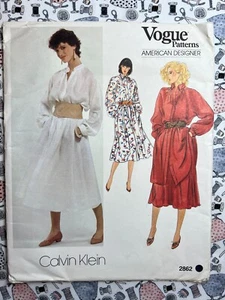 Vogue Designer Pattern 2862 Calvin Klein Misses Top Tunic Dress Skirt Size 12 - Picture 1 of 3