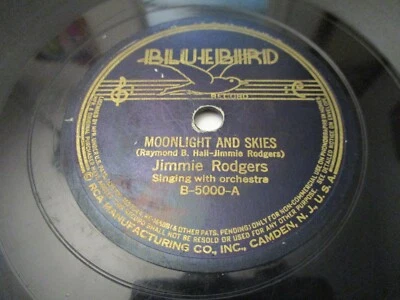 JIMMIE RODGERS - MOONLIGHT AND SKIES / ROCK ALL OUR BABIES TO SLEEP B-5000 1933 - Image 1 of 2