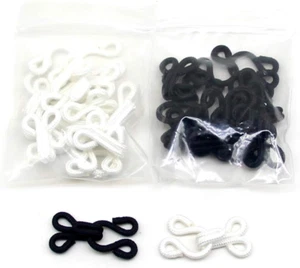 20 Set White Black Sewing Hooks and Eyes Closure for Bra Clothing Trousers Skirt - Picture 1 of 4