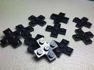 NEW Black LEGO PLATE 3X3 CROSS 15397 (X10) AIRCRAFT CITY PARTS AUTHENTIC  - Picture 1 of 7