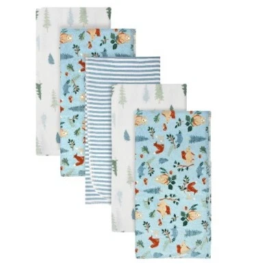 Gerber Modern Moments Forest Bears 蓝色 5 件装法兰绒毛毯 — 第 1/4 张图片