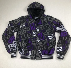 Rip Curl Y2K American Style Women’s Hooded Mesh Jacket Windbreaker Size M Print - Picture 1 of 9