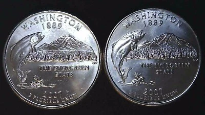 2007 P D 25C State Quarter Washington BU Clad (2 coins) 24hh1018-2 - Image 1 of 2