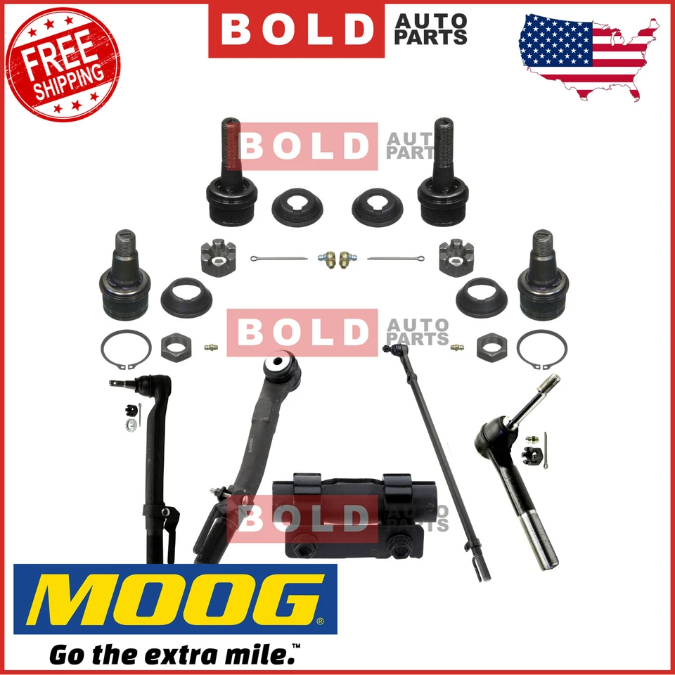 MOOG Ball Joint Tie Rod Drag Link Kit 9 PCS Fits Ford F-250 F-350 Super Duty 4WD - Image 1 of 4