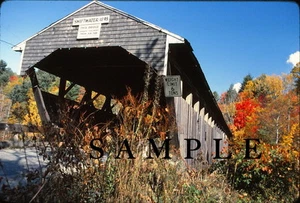 KODACHROME SLIDE - COVERED BRIDGE IN NH - BEAUTIFUL AUTUMN COLORS - Bild 1 von 1