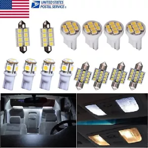 14PCS Bright White LED Interior Package Kit T10&31mm Dome Map License Lights US - Picture 1 of 9
