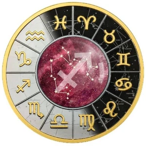 SCHÜTZE STERNZEICHEN SERIE 2023 Silbermünze Kamerun Prägestätte Polen - Bild 1 von 5