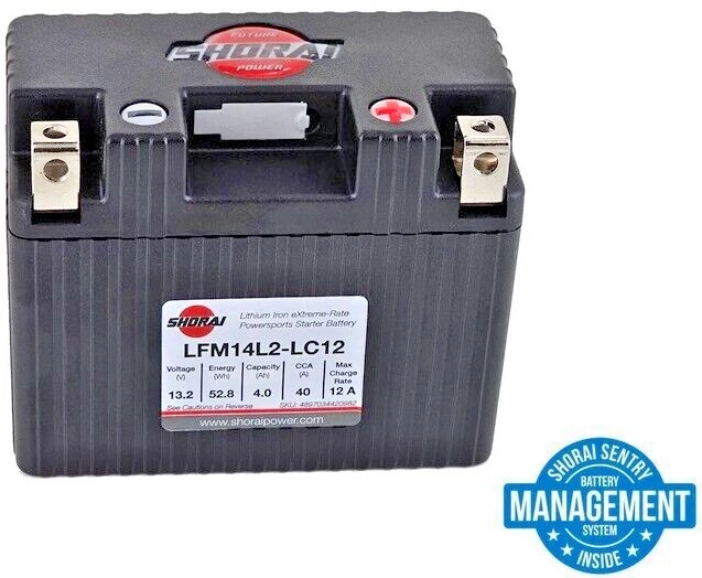 Batería de litio SHORAI Xtreme-Rate 12 voltios 40 amperios de arranque - # LFM14L2-BS12 Foto 1 de 1