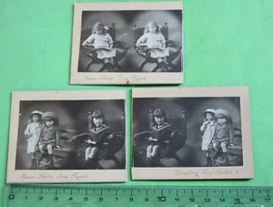 tre fantastiche vecchie foto di cartone - bambini piccoli - studio di serie Franck - Düsseldorf  - Foto 1 di 1