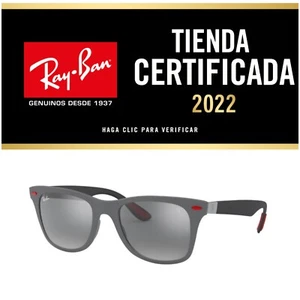 Gafas Ray Ban RB4195M F605/6G WAYFARER FERRARI COLLECTION GREY Silver New - Imagen 1 de 11