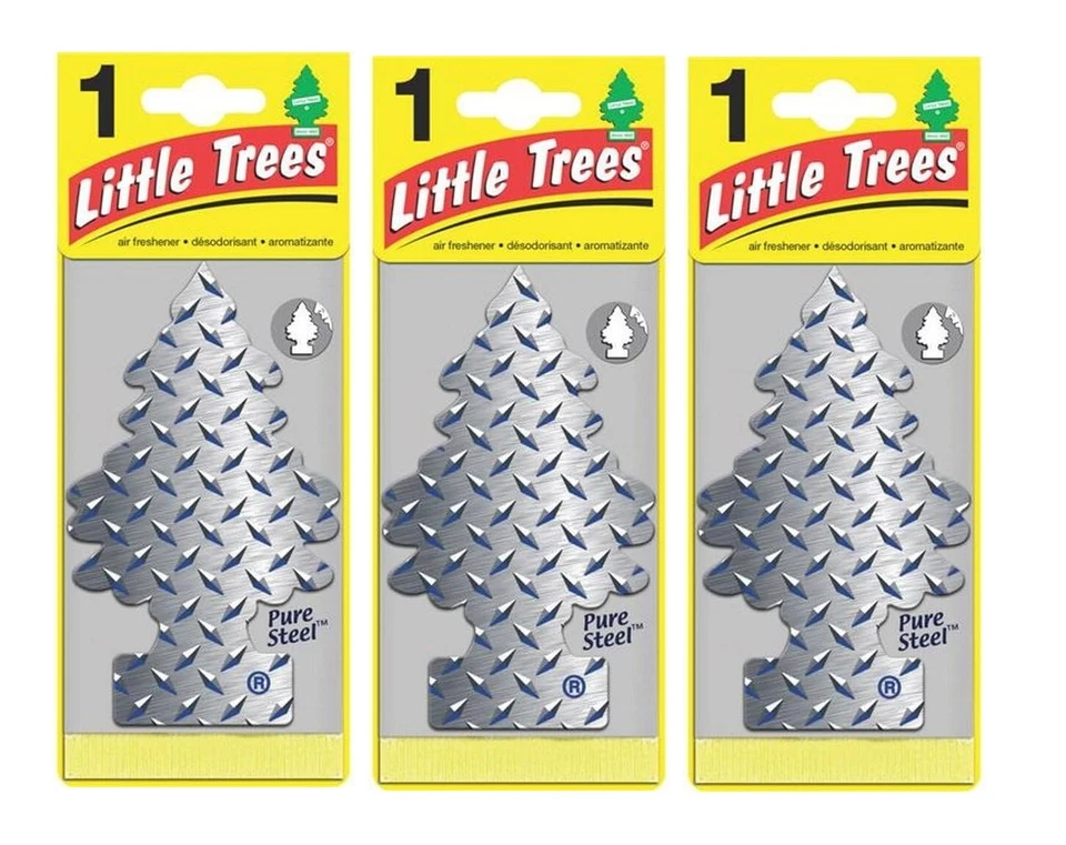 3-Pack Little Trees Pure Steel Hanging Air Freshener Home/Car - Image 1 of 1