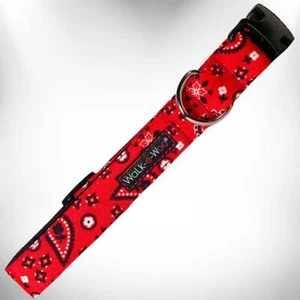 Collar de perro Walk-e-Woo clásico rojo estampado de nailon - Imagen 1 de 2