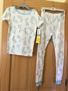 NWT Carter's Bunny Pajamas Set Girl Toddler Cotton Blue Easter Many sizes - Picture 1 of 1