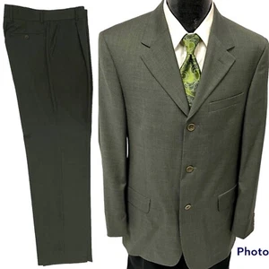 Gianni Versace Versus Men Gray 3 Button Lightweight Modern Wool Suit 38 R 32/31 - Picture 1 of 8