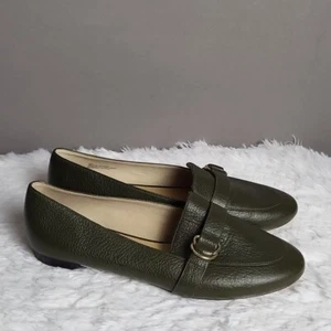 Zapato Mocasines Talbots Anillo en D Oliva Cuero Genuino Para Mujer Talla 8M - Imagen 1 de 7
