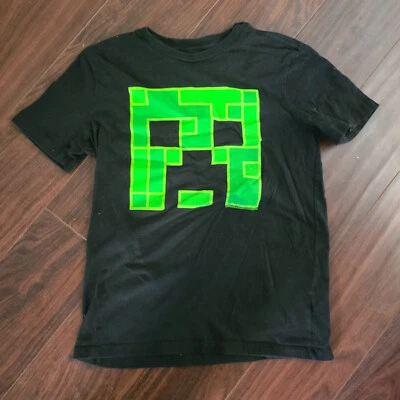 Black Old Navy Minecraft Creeper T Shirt Kids L 10 - 12 - Image 1 of 3