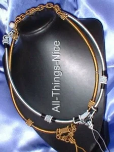 10 Empress SILK 16-20" Pendant Tie Silver Gold Braid Statement Necklace 5mm Cord - Picture 1 of 1