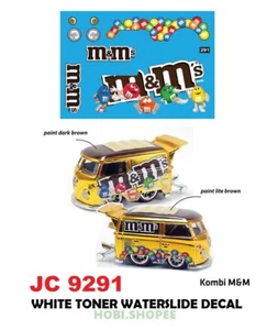 JC-9291 White Toner Waterslide Decal Kombi M&M Custom 1:64 Hot Wheels - Picture 1 of 4