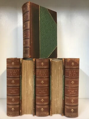 PRICE DROP History of the Jews 6 Volume Leather Bound Set 1891 H. Graetz Foto 1 de 4