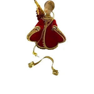 Koestel German wax angel Small Red gold Christmas decor mini tree topper - Picture 1 of 10