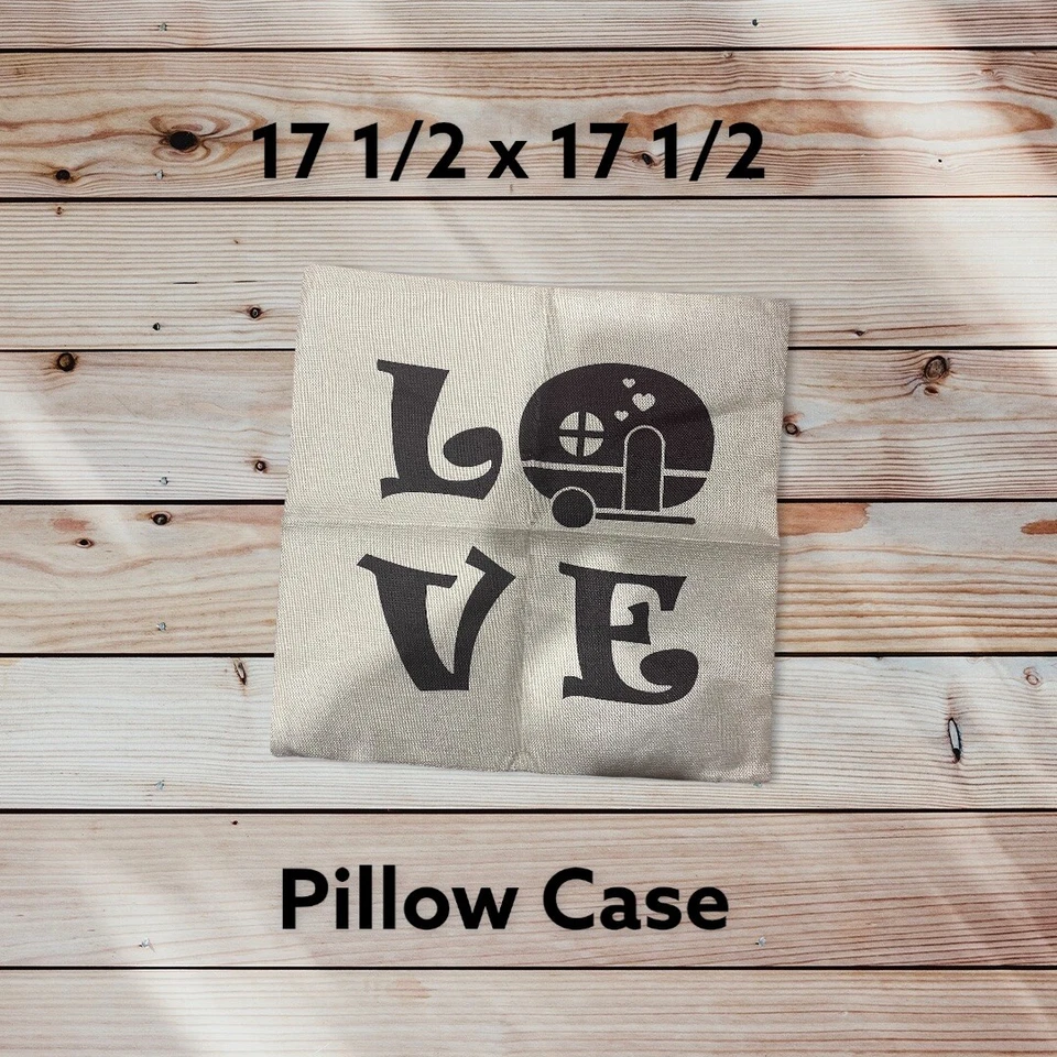 Capa de travesseiro almofada quadrada sofá cadeira decoração 17x17 polegadas campista trailer - Imagem 1 de 1