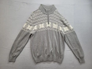 Weatherproof Men Sweater XL Gray Geometric Print Long Sleeve 1/4 Sleeve Outdoor - Picture 1 of 19