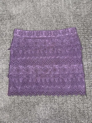 MINIFALDA AMERICAN EAGLE OUTFITTERS Lila Púrpura Nivel Crochet Encaje ~ Talla 0 Foto 1 de 3