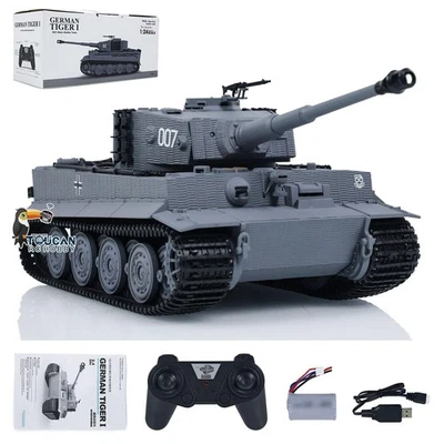 Used 1/24 Taigen Tiger I RC Battle Tank Infrared Combat Military Tanks W/Radio - Image 1 of 4