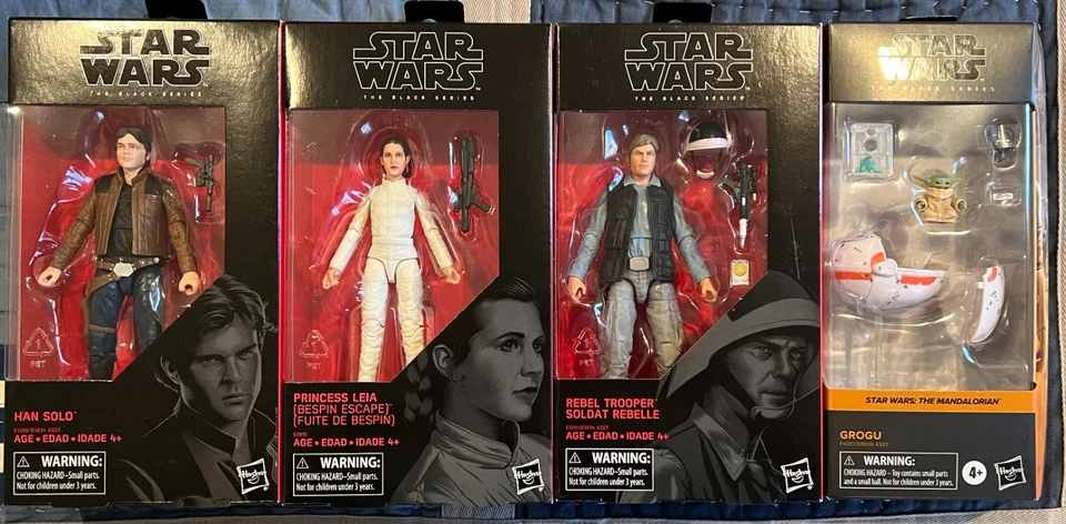 Star Wars Black Series Set de 4 (SOLO, LEIA, GROGU, REBEL TROOPER) - NUEVO, LEER Foto 1 de 1