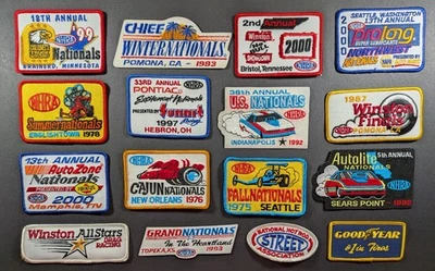 Parches de carreras callejeras de arrastre NHRA de colección (lote de 16) años 70-1990 Foto 1 de 2