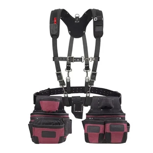 TRUTUCH Nylon und Leder Werkzeuggürtel mit Leder Arbeit Hosenträger | Aufbau - Bild 1 von 20