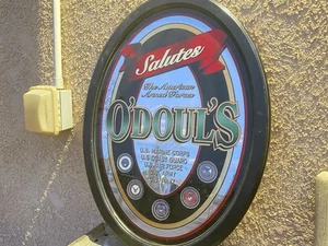 Anheuser Busch Odoul's Oval Beer Mirror Sign Salutes The American Armed Forces - Picture 1 of 9