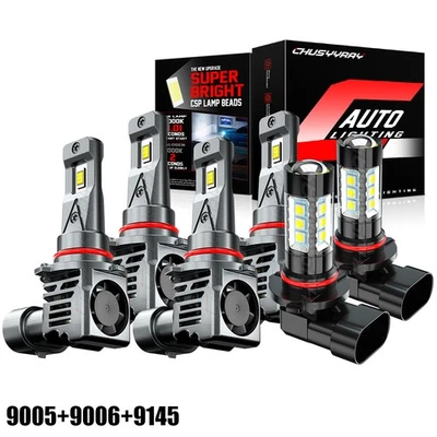 6pcs For 2006 2007 2008 2009 Dodge Charger LED Headlight Fog Light Bulbs - Image 1 of 4