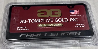 DODGE CHALLENGER License Plate Frame Stainless Steel BLACK Color Au-tomotive - Image 1 of 2