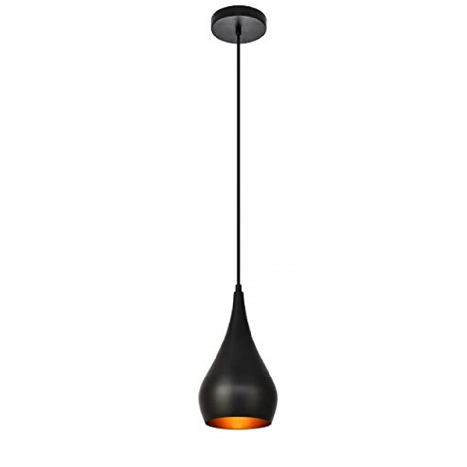 Living District Nora Collection Pendant D6in H11.5in Lt:1 Black finish - Image 1 of 1