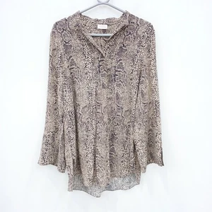 By Malene Birger Blouse Size 12 Womens Brown Black Snakeskin FLT17 - Picture 1 of 8