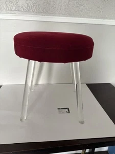 Vintage MCM Round Ribbon Leg Lucite Vanity Stool Seat Mid-Century Modern - Picture 1 of 10