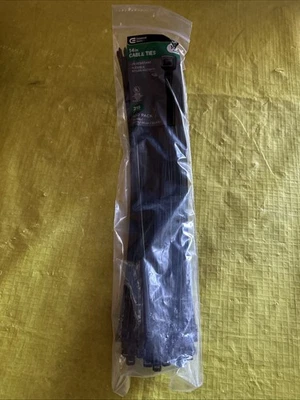 Упаковка из 100 коммерческих электрических 295875 черный 14 «УФ стойкий кабель ZIP галстуки новый - Изображение 1 из 4