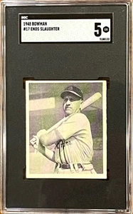 1948 Bowman baseball # 17 Enos Slaughter SGC 5 - Foto 1 di 3
