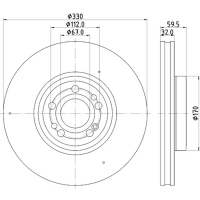 Rotor de freno de disco Hella Pagid 355132331 para Mercedes-Benz GLE350 20-22 Foto 1 de 4